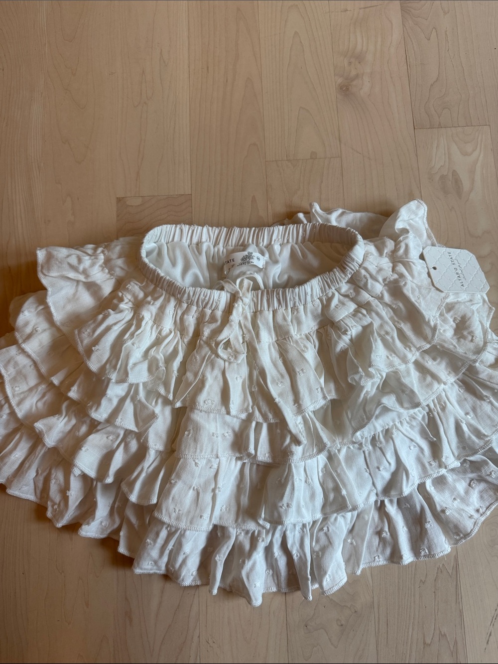 Altar'd State White Layered Ruffle Skater Skirt